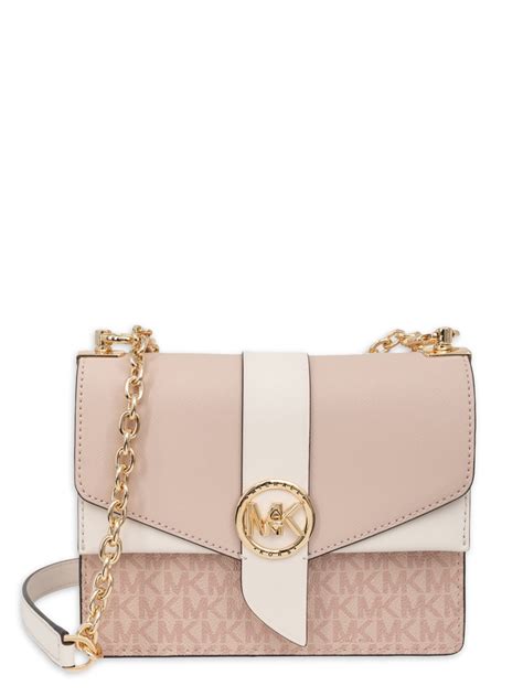 michael kors convertible crossbody soft pink brown|Michael Kors saffiano leather bag.